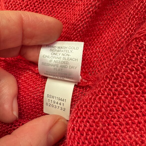 J Jill Lined Blend Open Front Longline Cardigan Red Size L Coastal Sweater - Picture 6 of 8